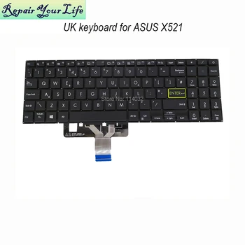 UK Pakeisti klaviatūras ASUS Vivobook X521 X521EA EQ X521F X521FL X521UA X521IA GB Britų laptop dalys klaviatūros 5123UK00