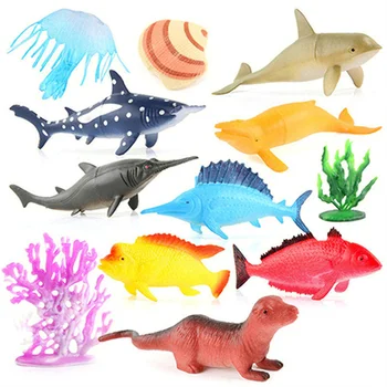 Realistiški Povandeninio Jūrų Gyvūnų Modelio Medūzos Šukutės Bangininis Ryklys Veiksmų Skaičiai Modelio Surinkimo Žaislas Vaikams, Vaikas Dovana